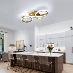Goeco Modern LED Ceiling Light, 36W, for Bedroom Kitchen Living Room, 6500K in Gold - thumbnail 3