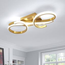 Goeco Modern LED Ceiling Light, 36W, for Bedroom Kitchen Living Room, 6500K in Gold - thumbnail 1