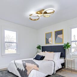 Goeco Modern LED Ceiling Light, 36W, for Bedroom Kitchen Living Room, 6500K in Gold - thumbnail 4