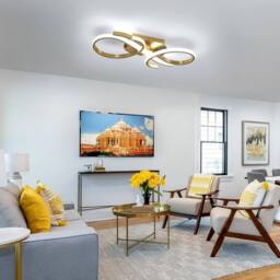 Goeco Modern LED Ceiling Light, 36W, for Bedroom Kitchen Living Room, 6500K in Gold - thumbnail 2
