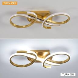 Goeco Modern LED Ceiling Light, 36W, for Bedroom Kitchen Living Room, 6500K in Gold - thumbnail 9