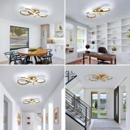 Goeco Modern LED Ceiling Light, 36W, for Bedroom Kitchen Living Room, 6500K in Gold - thumbnail 6