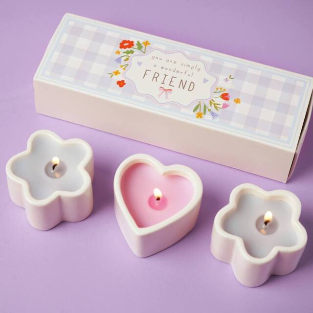 Love Life Sentiment Gift Set Of 3 Mini Candles - Wonderful Friend - image 1