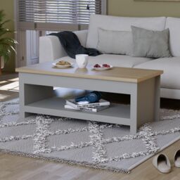 Home Discount Vida Designs Arlington Coffee Table Shelf Storage Living Room in Grey - thumbnail 1