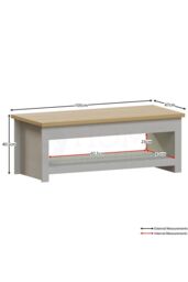 Home Discount Vida Designs Arlington Coffee Table Shelf Storage Living Room in Grey - thumbnail 2