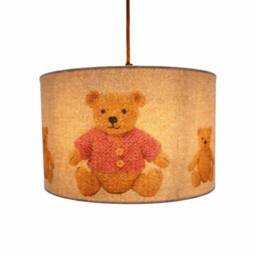 CGC Lighting Blake 30cm Oatmeal Linen Pink Teddy Bear Children's Lamp Shade in Natural - thumbnail 6