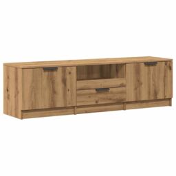 Berkfield Home TV Cabinet Artisan Oak 140x35x40 cm Engineered Wood in Brown - Size: 140 x 35 x 40 cm - thumbnail 2
