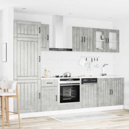 Berkfield Home 8 Piece Kitchen Cabinet Set Kalmar Concrete Grey Engineered Wood - thumbnail 3