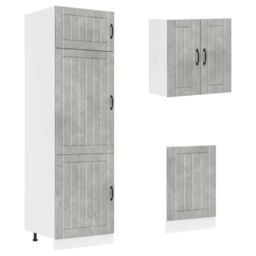 Berkfield Home 8 Piece Kitchen Cabinet Set Kalmar Concrete Grey Engineered Wood - thumbnail 5