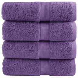 Berkfield Home Premium Guest Towels SOLUND 4 pcs Purple 30x50 cm 600 gsm - thumbnail 2