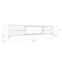 Angel Cerda Walnut Veneer TV Stand with Chromed Stainless Steel in Brown - thumbnail 8