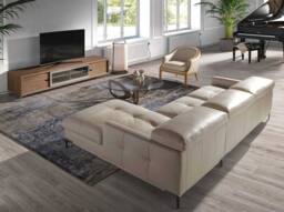 Angel Cerda Walnut Veneer TV Stand with Chromed Stainless Steel in Brown - thumbnail 4