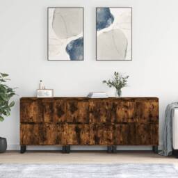 Berkfield Home Sideboards 3 pcs Smoked Oak Engineered Wood in Brown - thumbnail 2