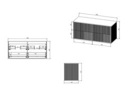 Vente-unique Fluted Wall-Hung Bathroom Unit With Gold Trim & Round Double in White - thumbnail 9