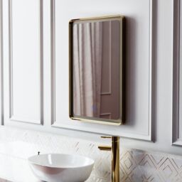 Nes Home Bathroom LED Mirror Demister Touch Sensor 500 x 700mm Brushed Brass in Metallics - thumbnail 4