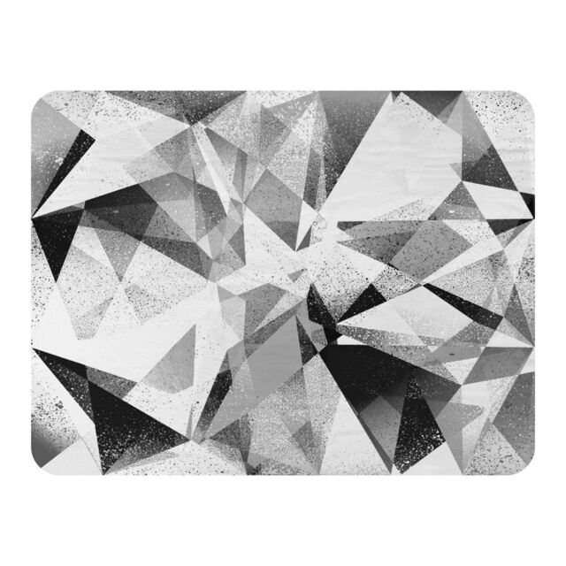 Benjamin Tate Design Black & White Geometric Grunge Pattern Blanket in Natural - Size: 120 cm x 150 cm - image 1