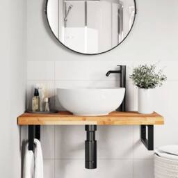 Berkfield Home Bathroom Vanity Top Oil Finished 100x40x4 cm Solid Wood Acacia in Brown - Size: 100 x 40 x 4 cm
