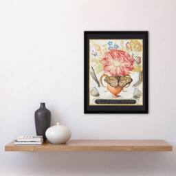 Artery8 Joris Hoefnagel Framed Wall Art Flowers Snail Insects & Butterflies - Size: A4 - thumbnail 2