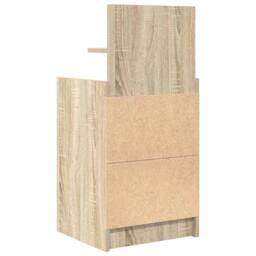 Berkfield Home Durable Bedside Cabinet with 2 Drawers Sonoma Oak 38x34x80 cm in Light Tan - Size: 38 x 34 x 80 cm - thumbnail 8
