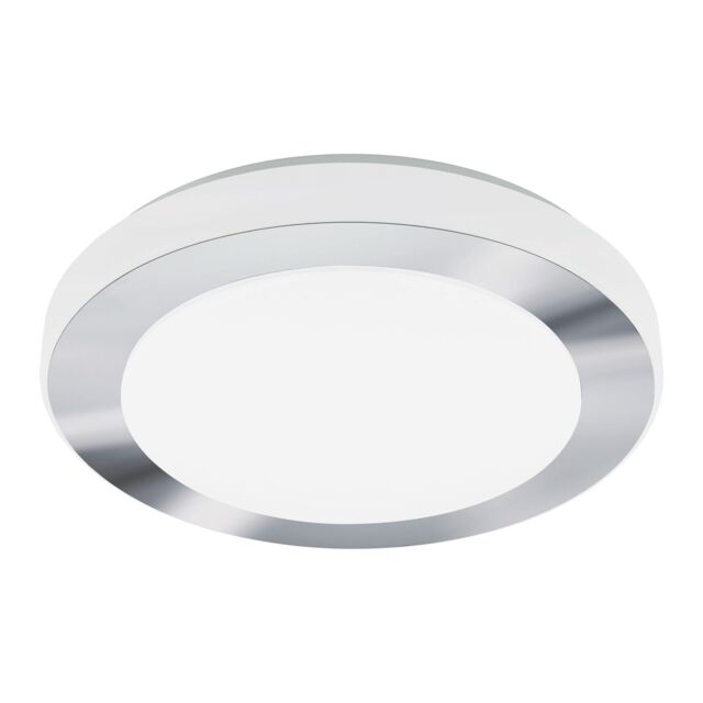 Loops Wall Flush Ceiling Light Colour White Chrome Shade White Plastic Bulb LED 16W - image 1
