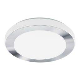 Loops Wall Flush Ceiling Light Colour White Chrome Shade White Plastic Bulb LED 16W