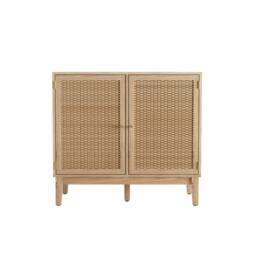 Wyld Haus Waterford Oak & Woven Rattan Small Sideboard 2 Doors in Natural - thumbnail 2