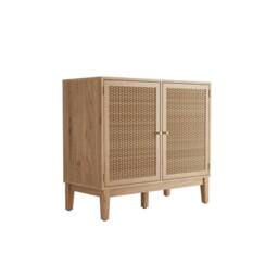 Wyld Haus Waterford Oak & Woven Rattan Small Sideboard 2 Doors in Natural - thumbnail 3