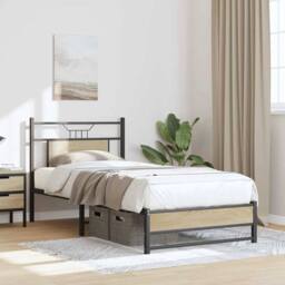 Berkfield Home Bed Frame without Mattress Sonoma Oak 90x200 cm Engineered Wood in Brown - thumbnail 5