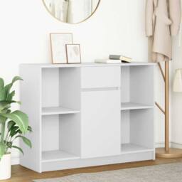 Berkfield Home Sideboard with Drawer White 101x35x76 cm Engineered Wood - Size: 101 x 35 x 76 cm - thumbnail 2