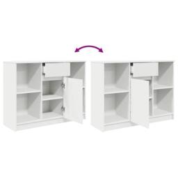 Berkfield Home Sideboard with Drawer White 101x35x76 cm Engineered Wood - Size: 101 x 35 x 76 cm - thumbnail 9
