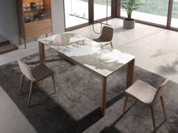Angel Cerda Beige Upholstered Dining Chair with Walnut-Coloured - thumbnail 4