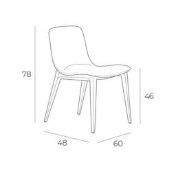 Angel Cerda Beige Upholstered Dining Chair with Walnut-Coloured - thumbnail 8