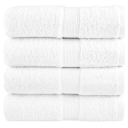 Berkfield Home Premium Guest Towels SOLUND 4pcs White 30x50cm 600gsm - thumbnail 1