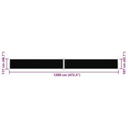 Berkfield Home Retractable Side Awning Black 117x1200 cm - thumbnail 8
