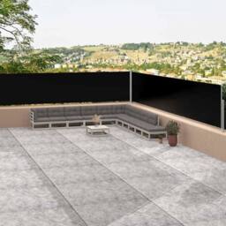 Berkfield Home Retractable Side Awning Black 117x1200 cm - thumbnail 2