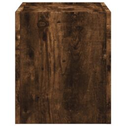 Berkfield Home Wall-mounted Bedside Cabinet Smoked Oak 45x30x35 cm in Brown - Size: 45 x 30 x 35 cm - thumbnail 5