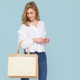 Westford Mill Pocket Jute Shopper in Natural - thumbnail 4