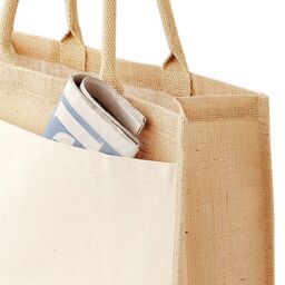 Westford Mill Pocket Jute Shopper in Natural - thumbnail 2