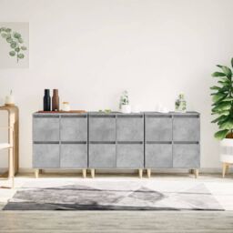 Berkfield Home Sideboards 3 pcs Concrete Grey 60x35x70 cm Engineered Wood - Size: 60 x 35 x 70 cm - thumbnail 1