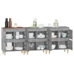 Berkfield Home Sideboards 3 pcs Concrete Grey 60x35x70 cm Engineered Wood - Size: 60 x 35 x 70 cm - thumbnail 5