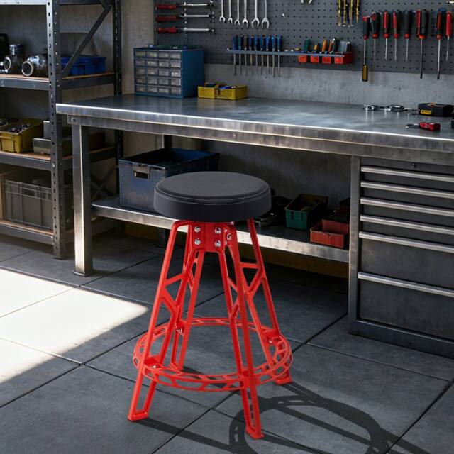 "Costway 28"" Swivel Shop Stool Garage Chair w/ Round Padded Seat Mechanic Stool" - image 1
