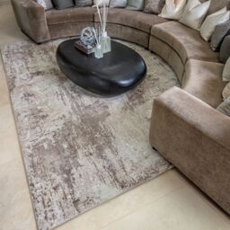 London Rug Company Ellie Luxury Modern Short Pile Rug in Stone - Size: 160 cm x 230 cm - thumbnail 2