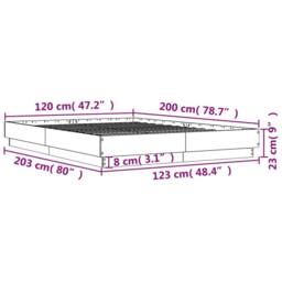 Berkfield Home Durable Bed Frame without Mattress Grey Sonoma 120x200 cm - Size: Small Double - thumbnail 9