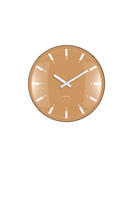 PRESENT TIME Karlsson Round Wall Clock Realista Dome - Ochre Yellow - image 1