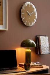 PRESENT TIME Karlsson Round Wall Clock Realista Dome - Ochre Yellow - thumbnail 2