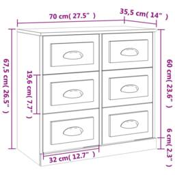 Berkfield Home Sideboards 2 pcs Smoked Oak Engineered Wood in Brown - thumbnail 8