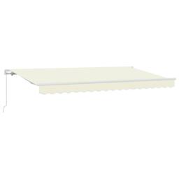 Berkfield Home Retractable Awning Manual Cream & White in Beige - thumbnail 2