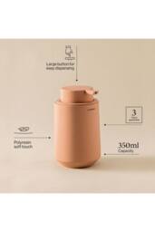 Cosmic Soap Dispenser, 350ml, Non-Drip Nozzle, Mandarin, Saona Collection in Peach - thumbnail 3