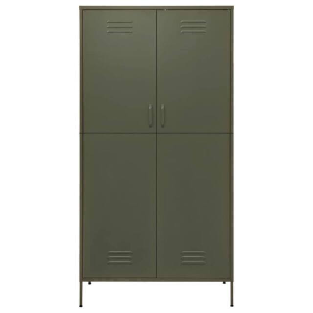 Berkfield Home Wardrobe Olive Green 90x50x180 cm Steel - Size: 90 x 50 x 180 cm - image 1