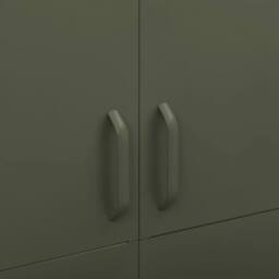 Berkfield Home Wardrobe Olive Green 90x50x180 cm Steel - Size: 90 x 50 x 180 cm - thumbnail 7